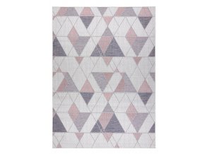 Kusový koberec Sion Sisal Triangles B3006A ecru/pink – na ven i na doma