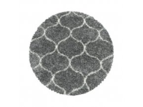 Kusový koberec Salsa Shaggy 3201 grey kruh