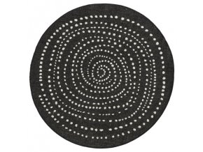 Kusový koberec Twin-Wendeteppiche 103109 schwarz creme kruh – na ven i na doma