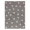 Bio koberec kusový, ručně tkaný Polka Dots Grey-White