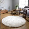 Kusový koberec Faux Fur Sheepskin Ivory kruh