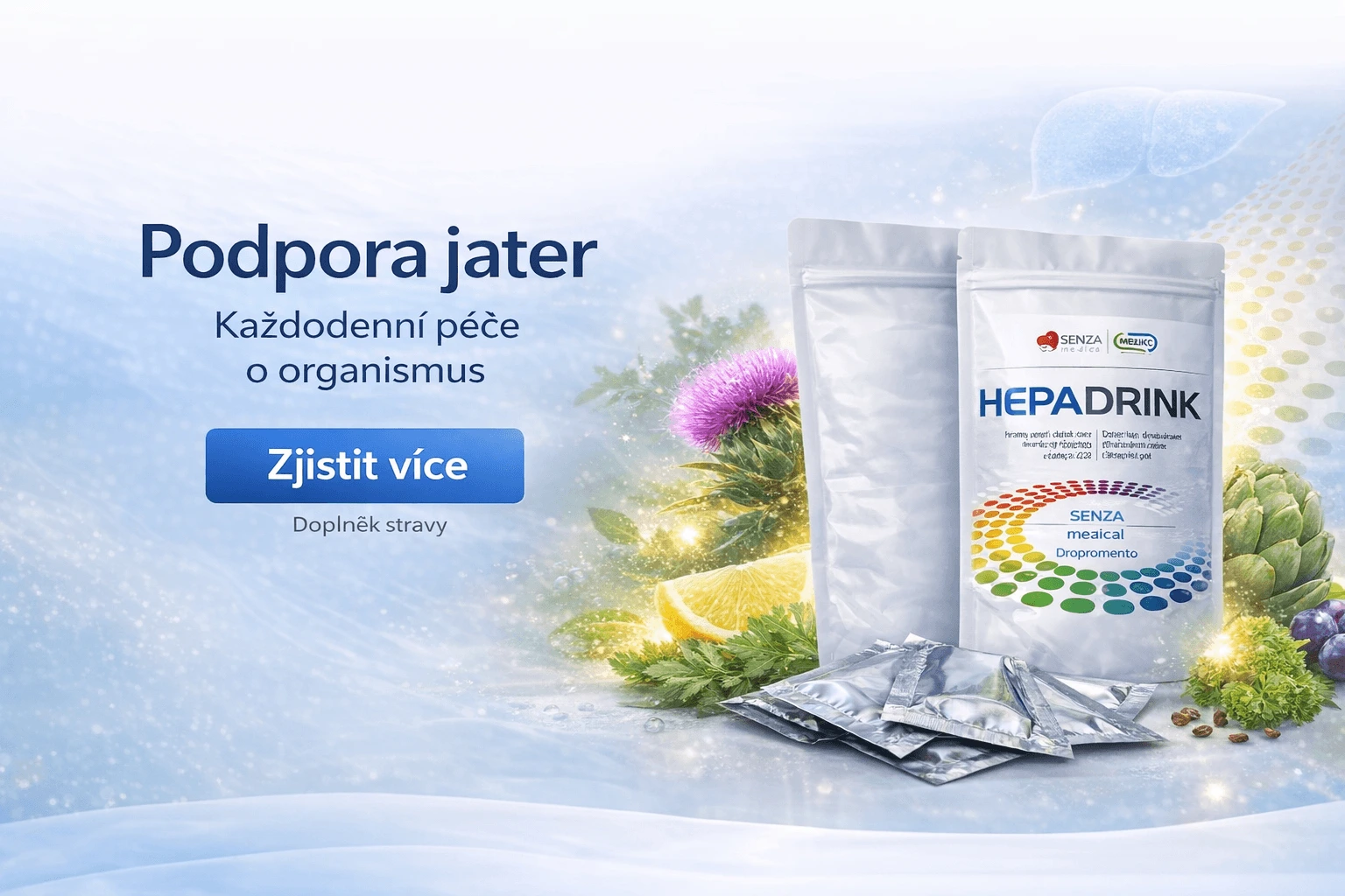 SENZA HepaDrink – doplněk stravy pro každodenní péči o organismus a podporu jater