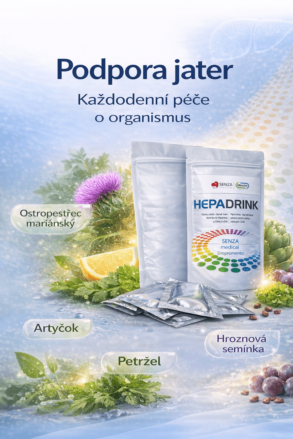 SENZA HepaDrink – doplněk stravy pro každodenní péči o organismus a podporu jater