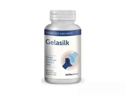 Balení kloubní výživy GELASILK 120 tobolek pro podporu kloubů, chrupavek a kostí.