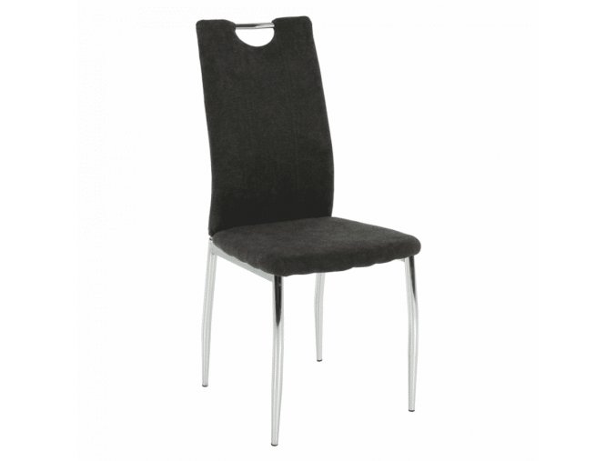 Jídelní židle OLIVA NEW - hnědošedá látka / chrom