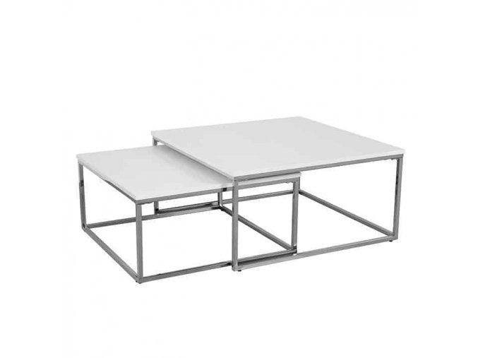 Konferenční stolek ENISOL - chrom / bílá