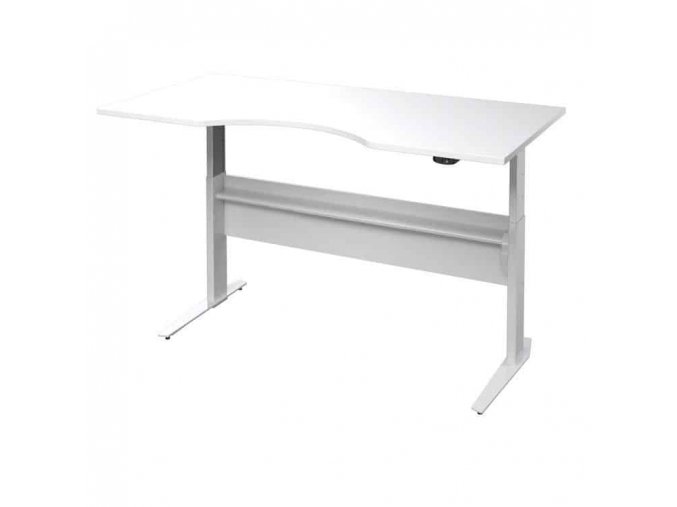 Výškově nastavitený psací stůl Office 474/448 bílá/silver grey