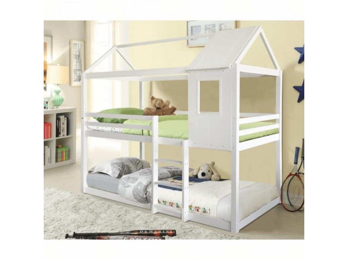 Montessori patrová postel ATRISA, 90x200 - bílá