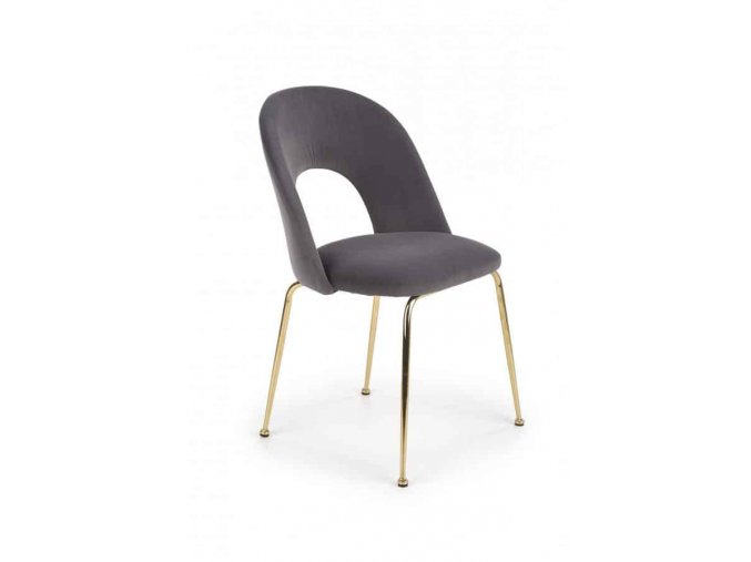 Jídelní židle K385 - šedá/zlatá