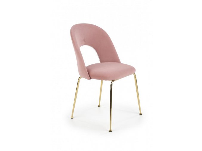 Jídelní židle K385 - růžová/zlatá