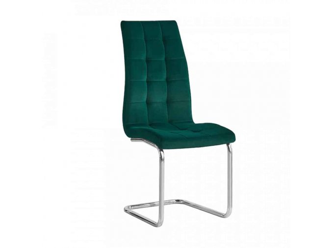 Jídelní židle SALOMA NEW - smaragdová / chrom