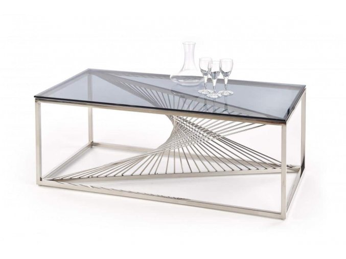 Konferenční stolek INFINITY - nerez/kouřové sklo