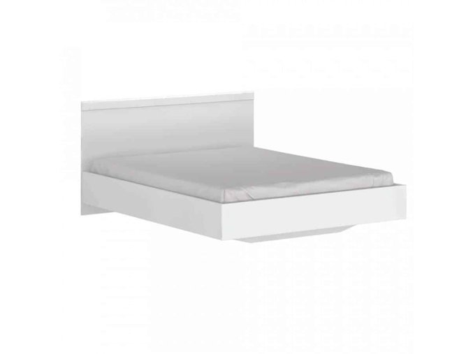 Manželská postel LINDY, 160x200 cm - bílý lesk - II.jakost