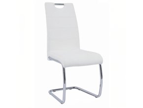 Jídelní židle ABIRA NEW - bílá ekokůže / chrom