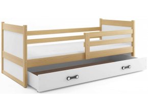 Dětská postel Riky 90x200 - borovice/bílá