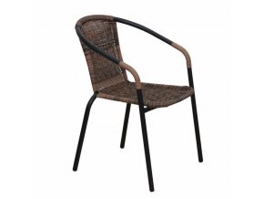 Židle DOREN - hnědý ratan / černé nohy