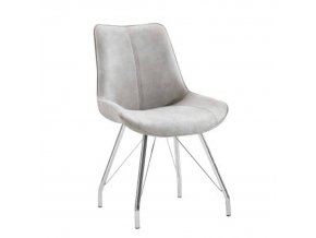 Židle MADORA - šedá / chrom