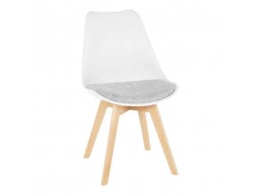 Jídelní židle DAMARA - bílá / světle šedá