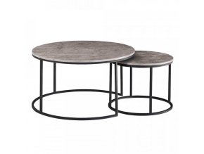 Set dvou konferenčních stolků IKLIN - beton/černá