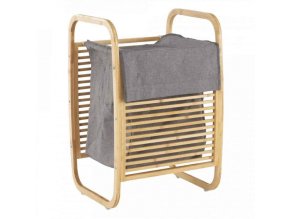 Koš na prádlo POKO - bambus/šedá
