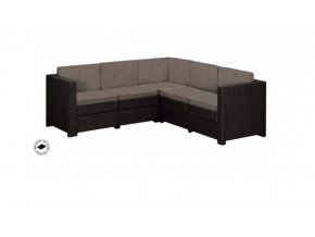 Rohové sofa PROVENCE - hnědá + šedohnědé podušky