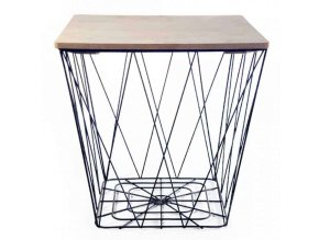 Příruční stolek AZURO, přírodní/černá - II.jakost