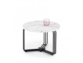 Odkládací stolek ANTICA M - bílý mramor/černá
