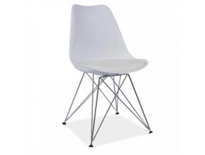 Židle METAL 2 NEW - bílá/chrom