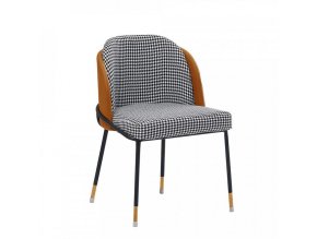 Jídelní židle KIRNA - černobílá vzor /camel