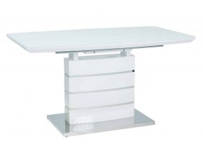 Jídelní stůl rozkládací LEONARDO 140x80 - bílá/nerez