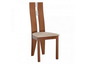 Dřevěná židle BONA NEW - třešeň / látka béžová