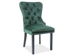 Jídelní čalouněná židle AUGUST VELVET zelená/černá