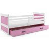 Dětská postel Riky 90x200 - bílá/růžová