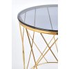 Odkládací stolek SELENA - zlatá/kouřové sklo