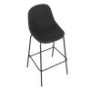 Barová židle MARIOLA 2 NEW - tmavě šedá látka / kov