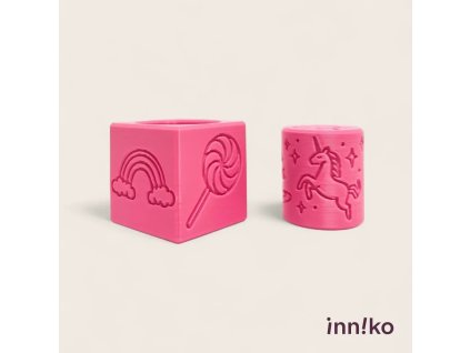 Obtiskovací kostka s válečkem 2v1 | Jednorožci
