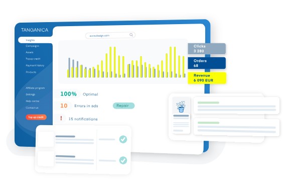 Tanganica - reklamy na Google, Meta a Bing z jednoho místa