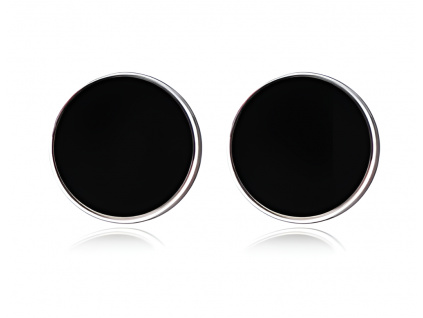 Dámské černé minimalistické náušnice pecky HOPE Rose gold 10mm
