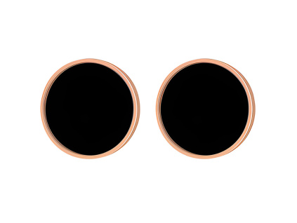 Dámské černé minimalistické náušnice pecky HOPE Rose gold