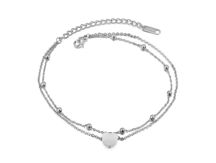 Dvojitý stříbrný dámský náramek z oceli JASMINE Silver