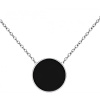 Stříbrný náhrdelník z oceli s černým středem HOPE