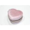 Luxusní růžová moderní šperkovnice ve tvaru srdce
