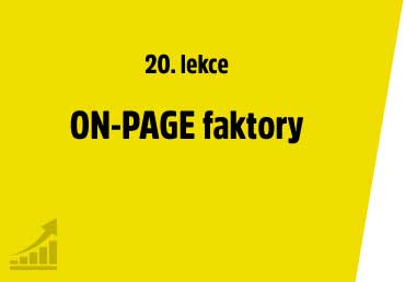 Základní ON-PAGE faktory