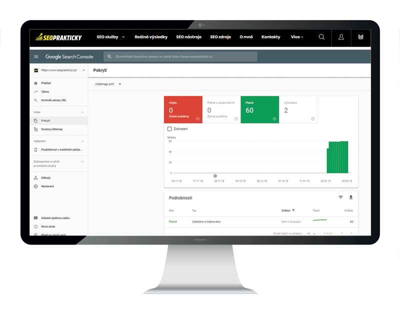 Kontrola sitemap.xml v Google Search Console