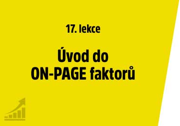 Úvod do ON-PAGE faktorů