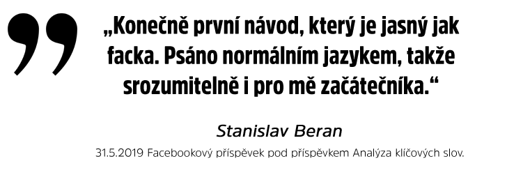 Reference na e-knihu Analýza klíčových slov