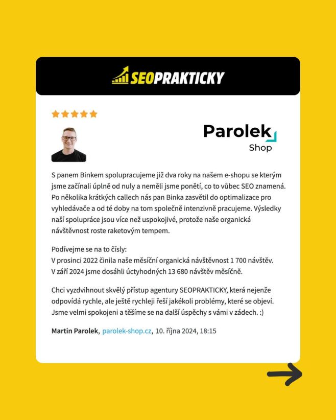 🚀 Z 237 na 23 568 návštěv měsíčně – případová studie SEO pro parolek-shop.cz Když jsme na podzim 2022 navázali spolupráci...