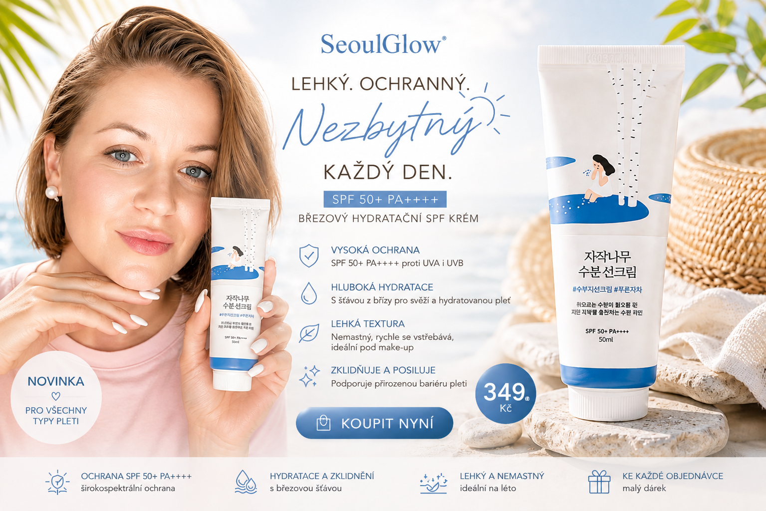 Lehký letní krém s SPF 50+
