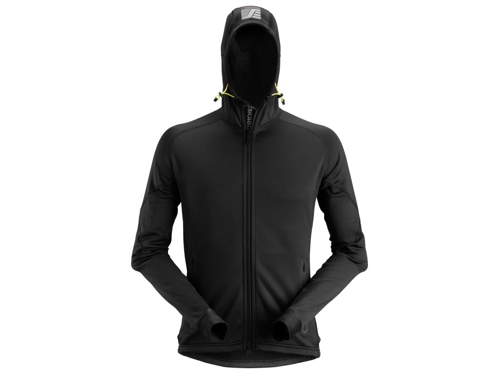 Mikina FW POLARTEC® s kapucí černá XXL Snickers Workwear