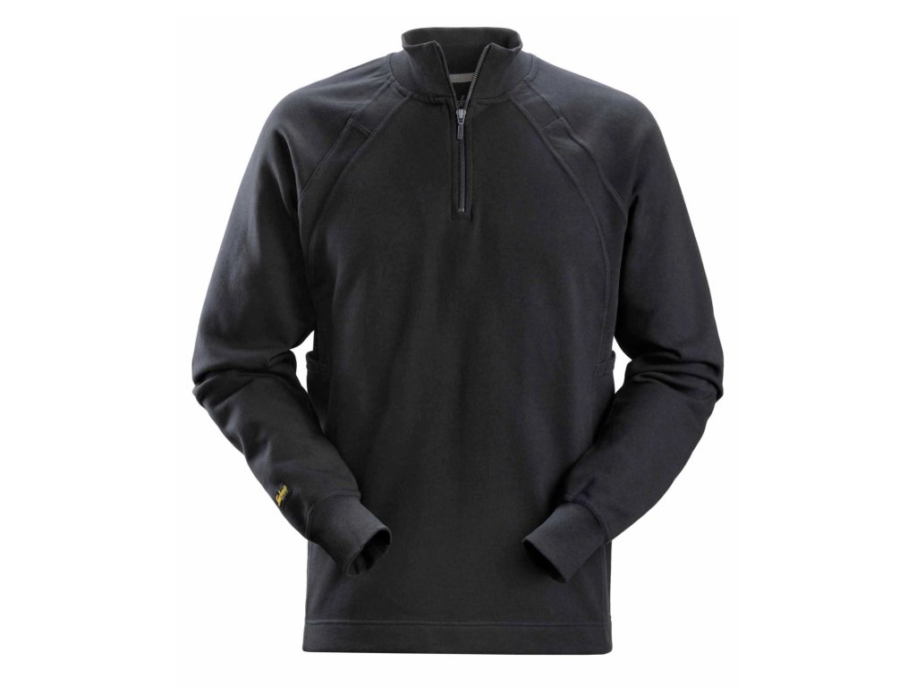 Mikina s MultiPockets™ na 1/2 zip šedá vel. M Snickers Workwear (Velikost M)